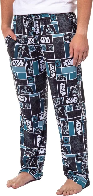 Star Wars Mens' Movie Film Logo Darth Vader Helmet Sleep Pajama Pantss