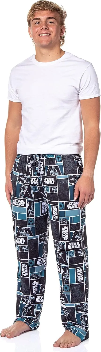 Star Wars Mens' Movie Film Logo Darth Vader Helmet Sleep Pajama Pantss