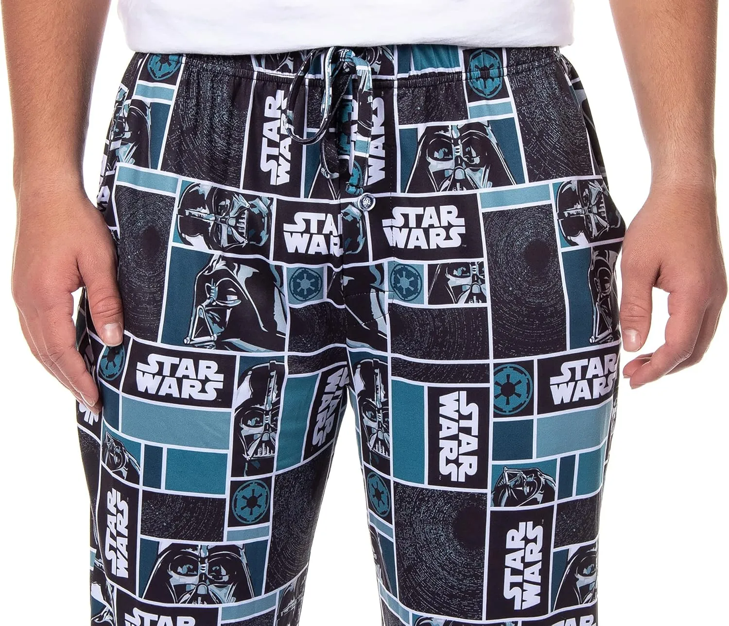 Star Wars Mens' Movie Film Logo Darth Vader Helmet Sleep Pajama Pantss