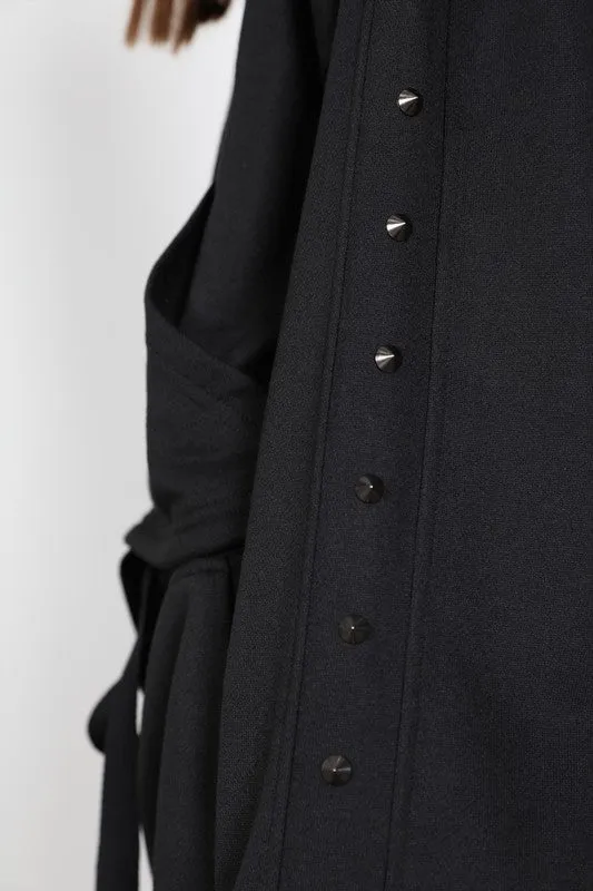 STUDDED BELL SLEEVE HOODIE
