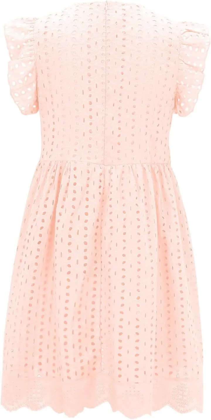Summer Dresses for Women 2024 Casual Sleeveless V Neck Ruffle Beach Vacation Sundresses Cute Flowy Mini Dress