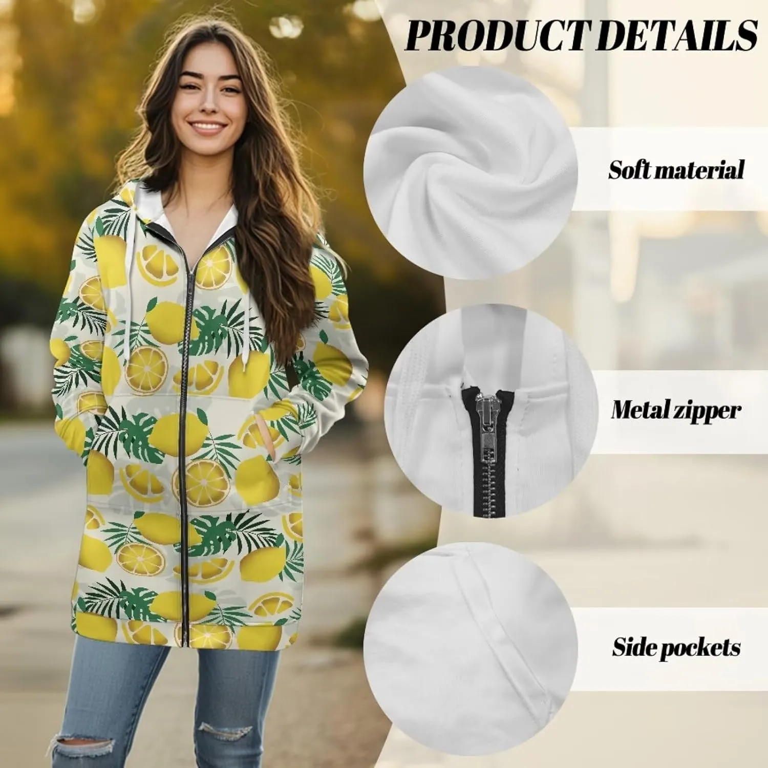 Suobstales Women's Zip Up Hoodies Oversized Fleece Long Sleeve Sweatshirts Casual Fall Jacket Coat with Pocket (S-3XL)