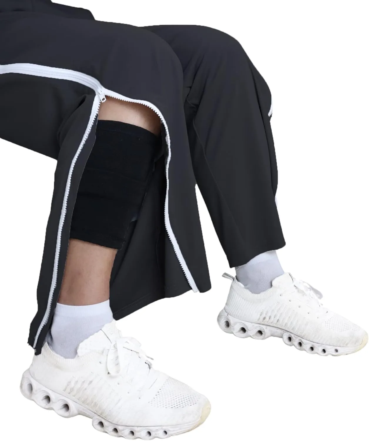 Tear Away Pants for Men Side Zipper Lightweight Pants Zip Leg Sweatpants Breakaway Post Surgery Recovery Zipper Pants