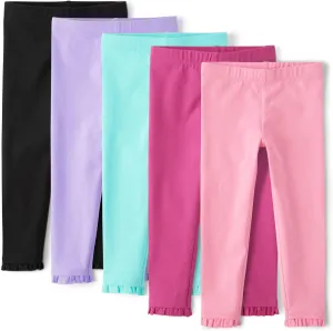 The Children's Place Baby Girls' and Toddler Assorted Solid Leggings, Multipacks