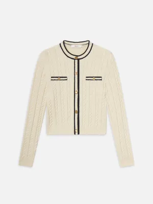 The Trimmed Cardi -- Cream Multi