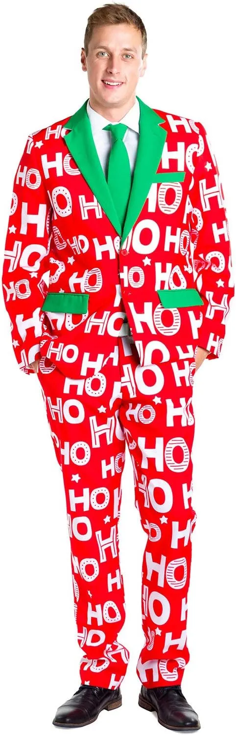 Tipsy Elves Men's Christmas Holiday Suit Pants - Ugly Christmas Sweater Inspired Slacks for Men