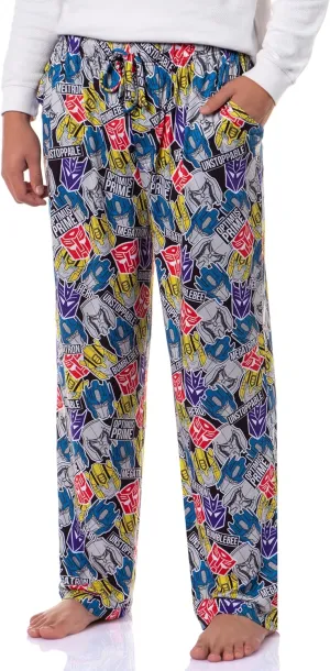 Transformers Men's Tossed Print Autobots Adult Sleep Lounge Pajama Pants
