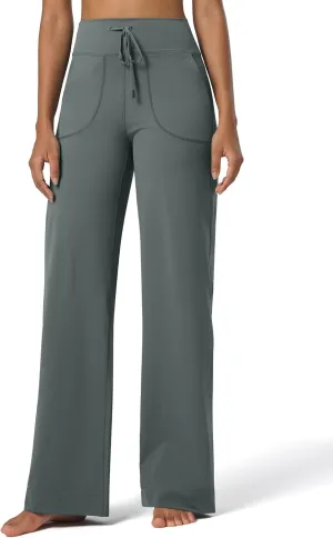 Willit Women's Wide Leg Pants Yoga Pants with Pockets High Waist Stretch Casual Lounge Comfy Pants 29" 31"