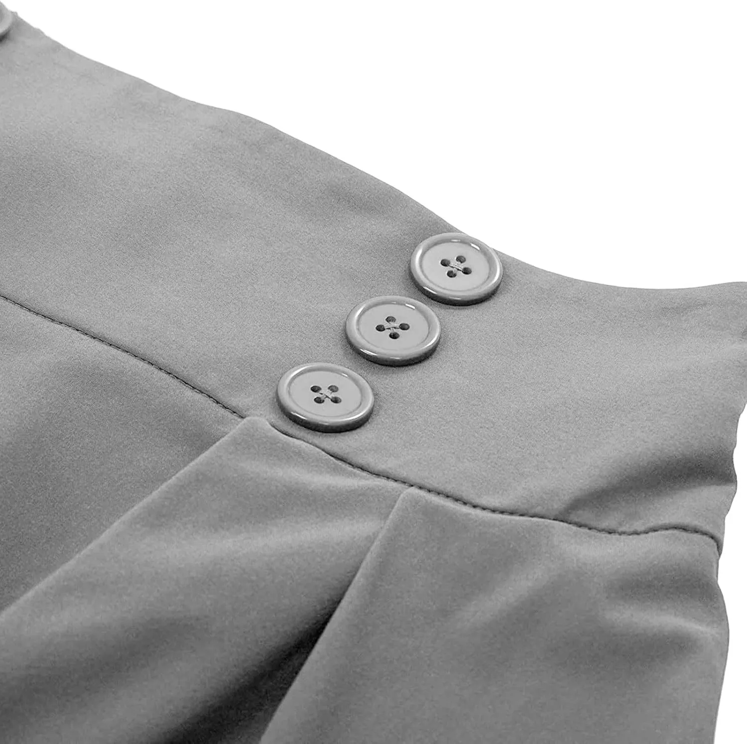 Women High Waisted Flared Skirt Pleated Midi Skirt A-Line Elastic Maxi Skirts Swing Business Work Vintage Flowy Skirt