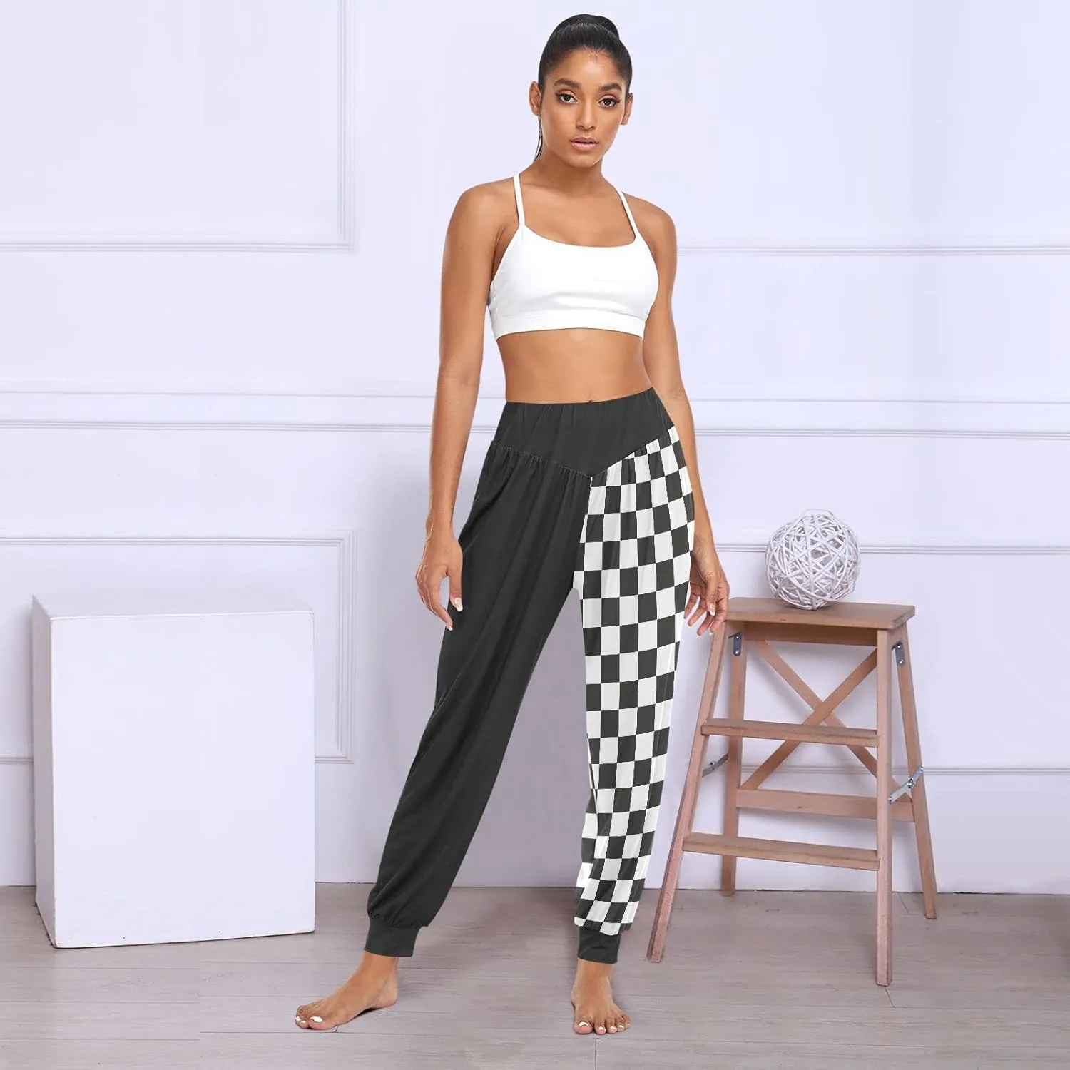 Women Yoga Pants High Waisted Stretch Loose Boho Trousers Sports Dance Harem Pants