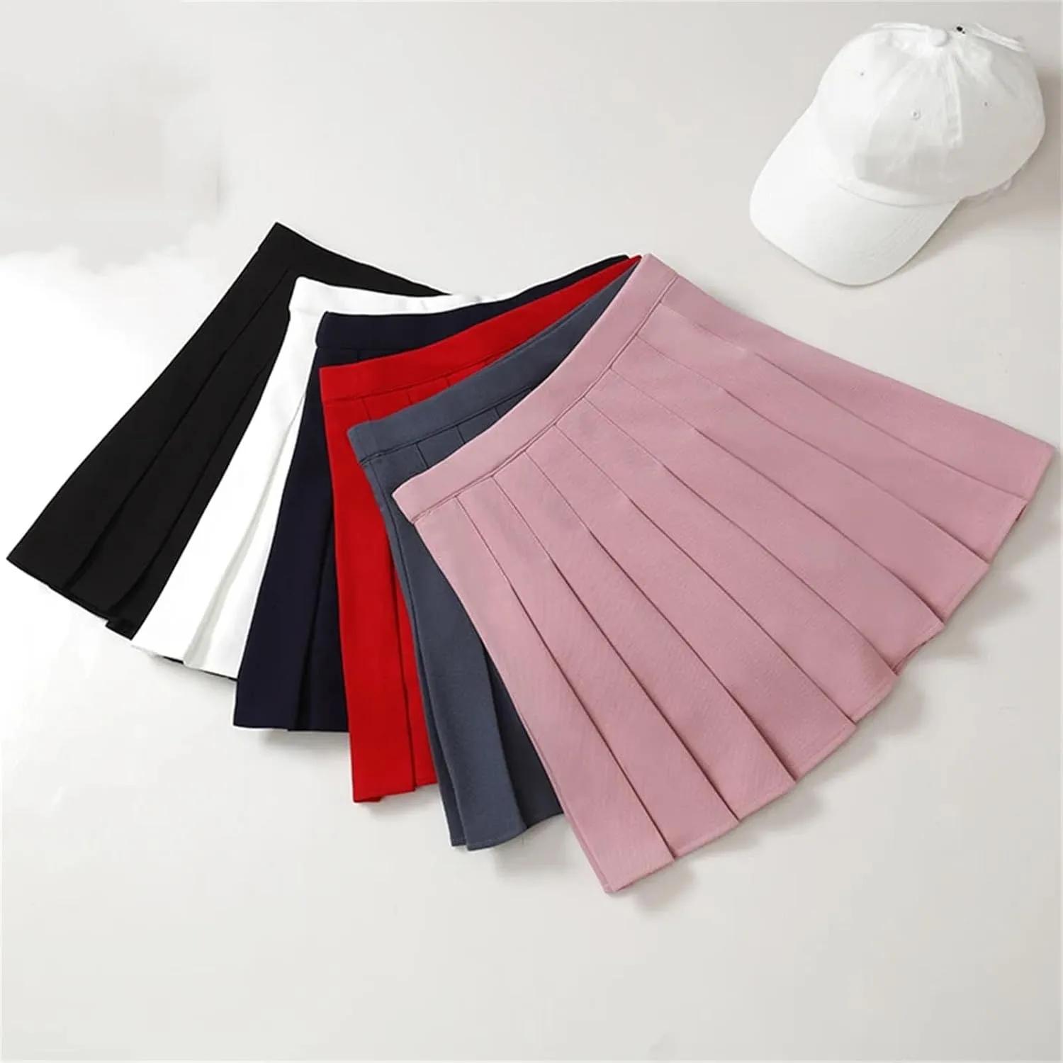 Women's Summer Pleated Skirt Elastic High Waist Short Mini Skirt for Women Sexy Sports Short Dress