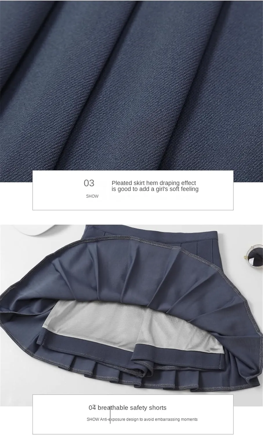 Women's Summer Pleated Skirt Elastic High Waist Short Mini Skirt for Women Sexy Sports Short Dress