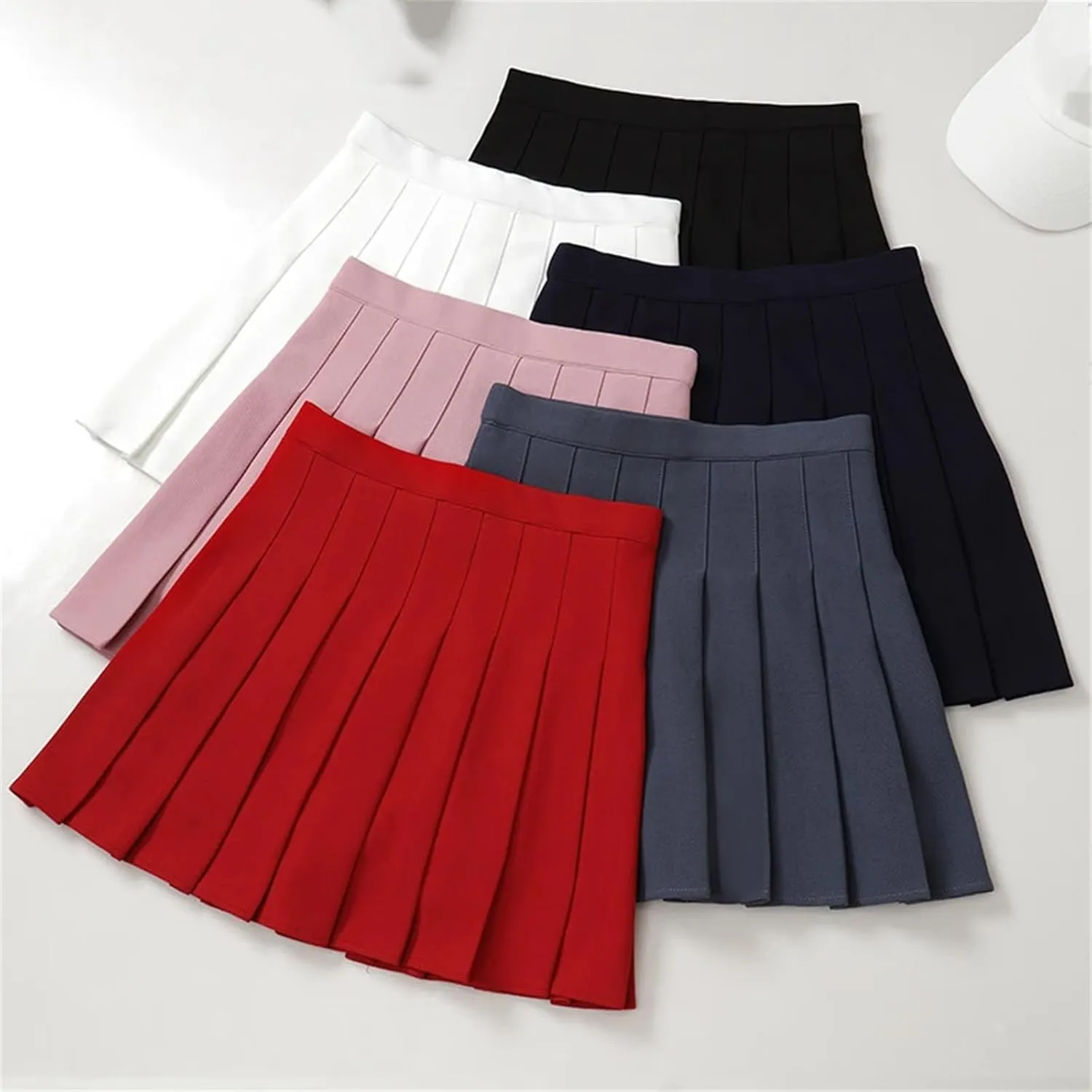 Women's Summer Pleated Skirt Elastic High Waist Short Mini Skirt for Women Sexy Sports Short Dress