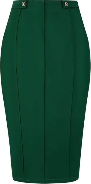 Women's Work Pencil Skirt High Waist Office Stretch Bodycon Midi Skirts