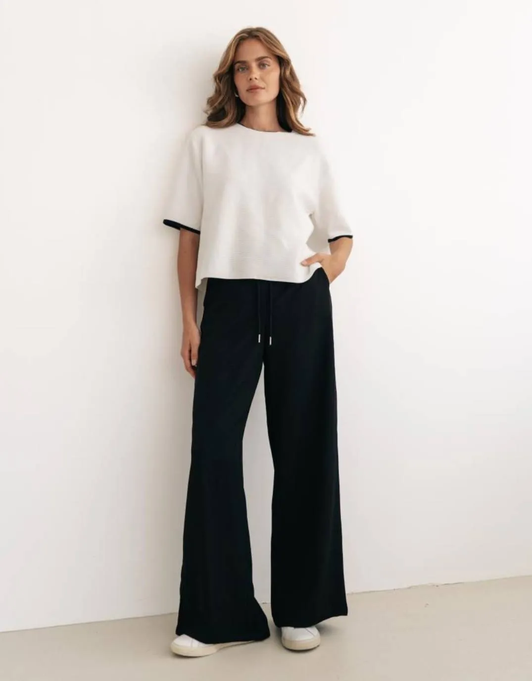 Yara Knit Short Sleeve Top - Ivory