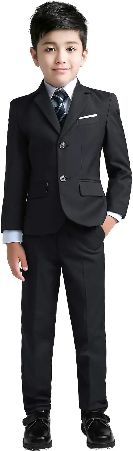 YuanLu Boys Suit for Kids Tuxedo Wedding Ring Bearer Outfit Boy Formal Suits 5 Piece Slim Fit Dresswear Suit Set