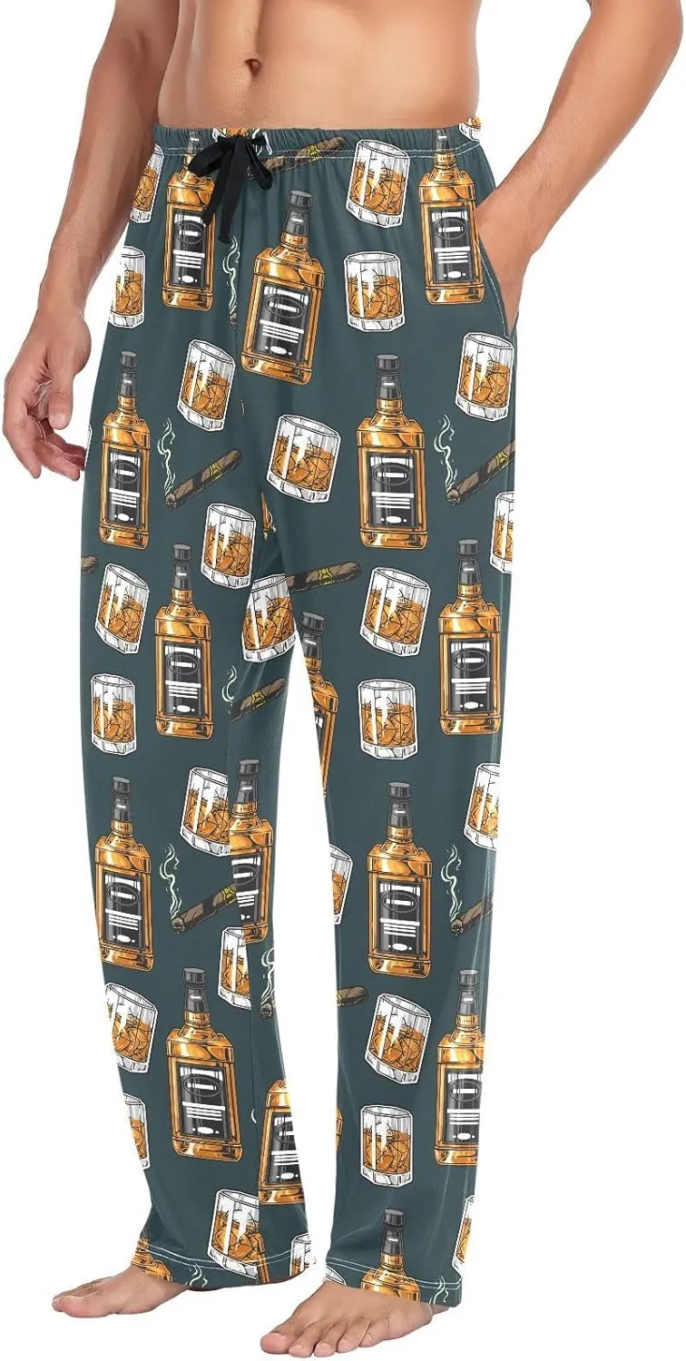 ZZKKO Pajamas Pants for Men Horses Animals Men's Pajama Bottoms 100% Cotton PJ Pants for Mens S-XXL