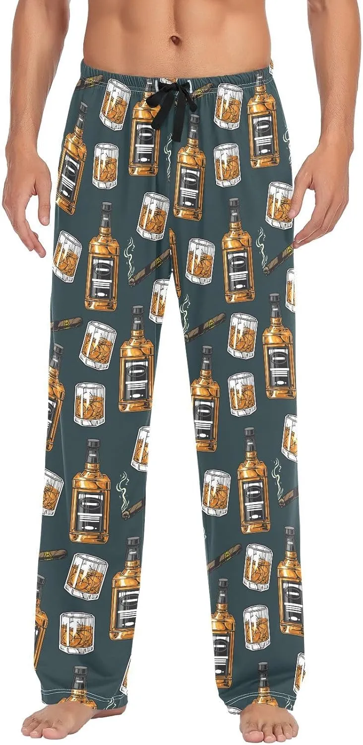 ZZKKO Pajamas Pants for Men Horses Animals Men's Pajama Bottoms 100% Cotton PJ Pants for Mens S-XXL