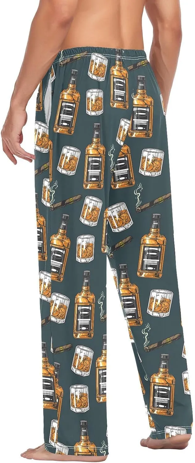 ZZKKO Pajamas Pants for Men Horses Animals Men's Pajama Bottoms 100% Cotton PJ Pants for Mens S-XXL
