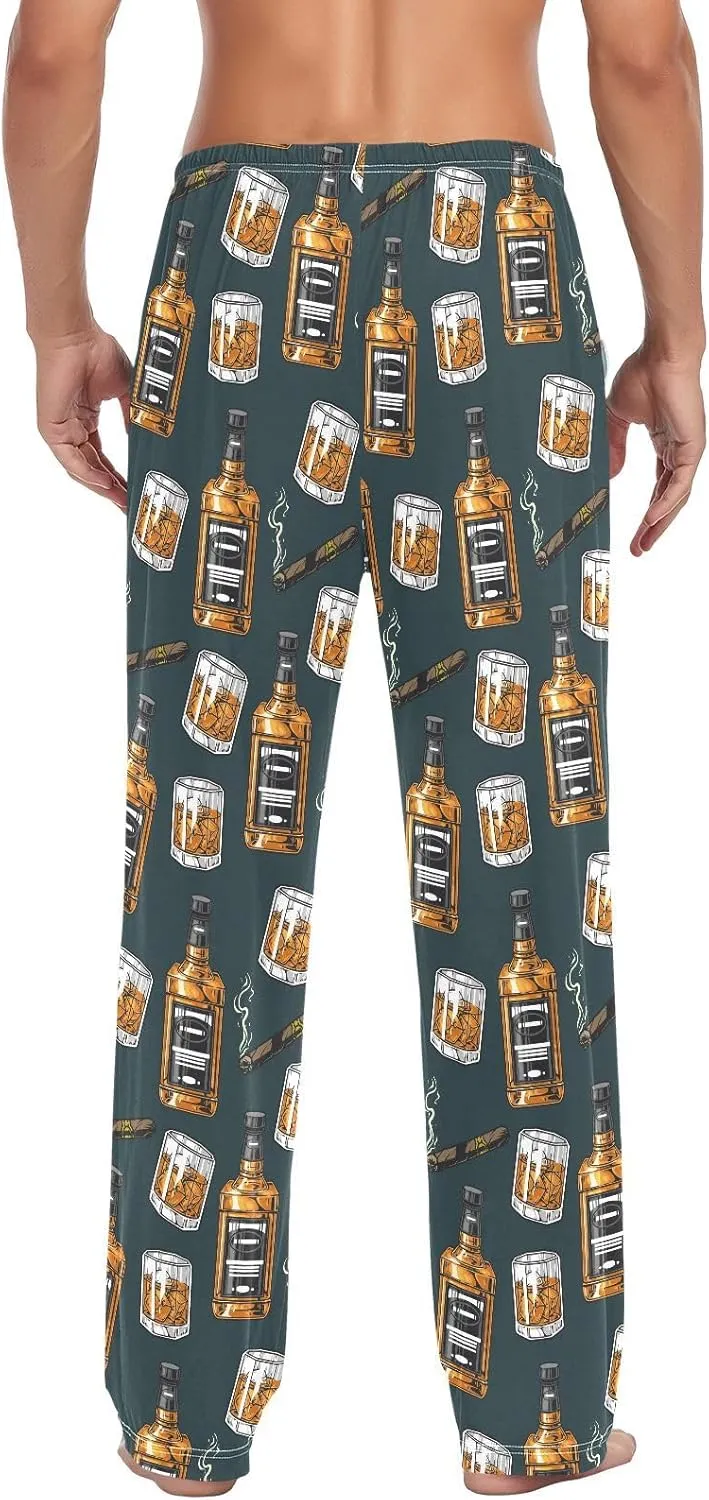 ZZKKO Pajamas Pants for Men Horses Animals Men's Pajama Bottoms 100% Cotton PJ Pants for Mens S-XXL